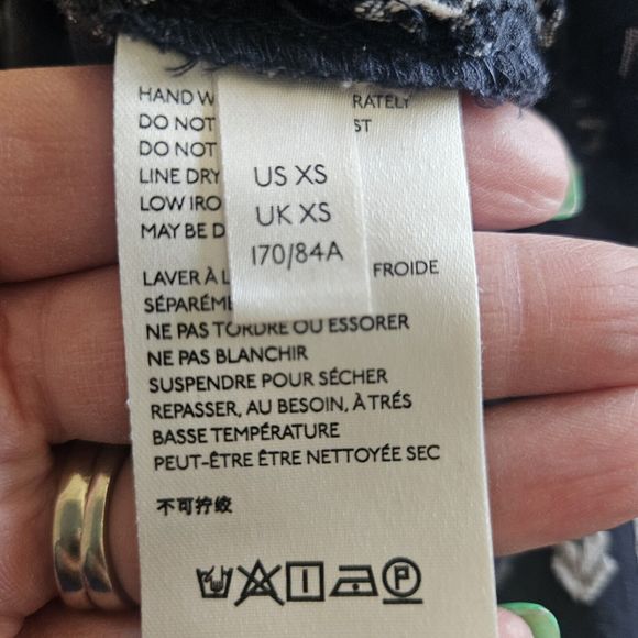 ANTHROPOLOGIE Pilcro & The Letterpress Textured Blouse Button Down Charcoal XS - Picture 8 of 10